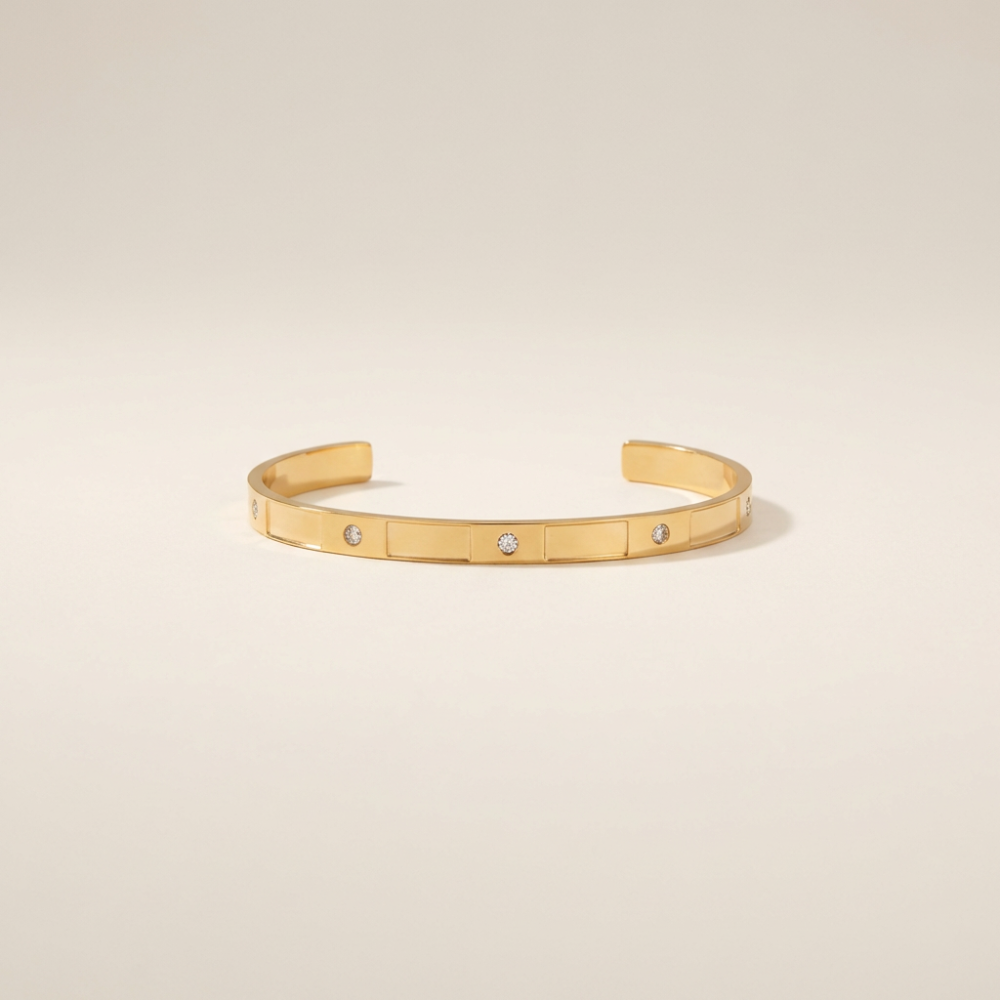 Alessia – classic pavé accent design – bangle bracelet