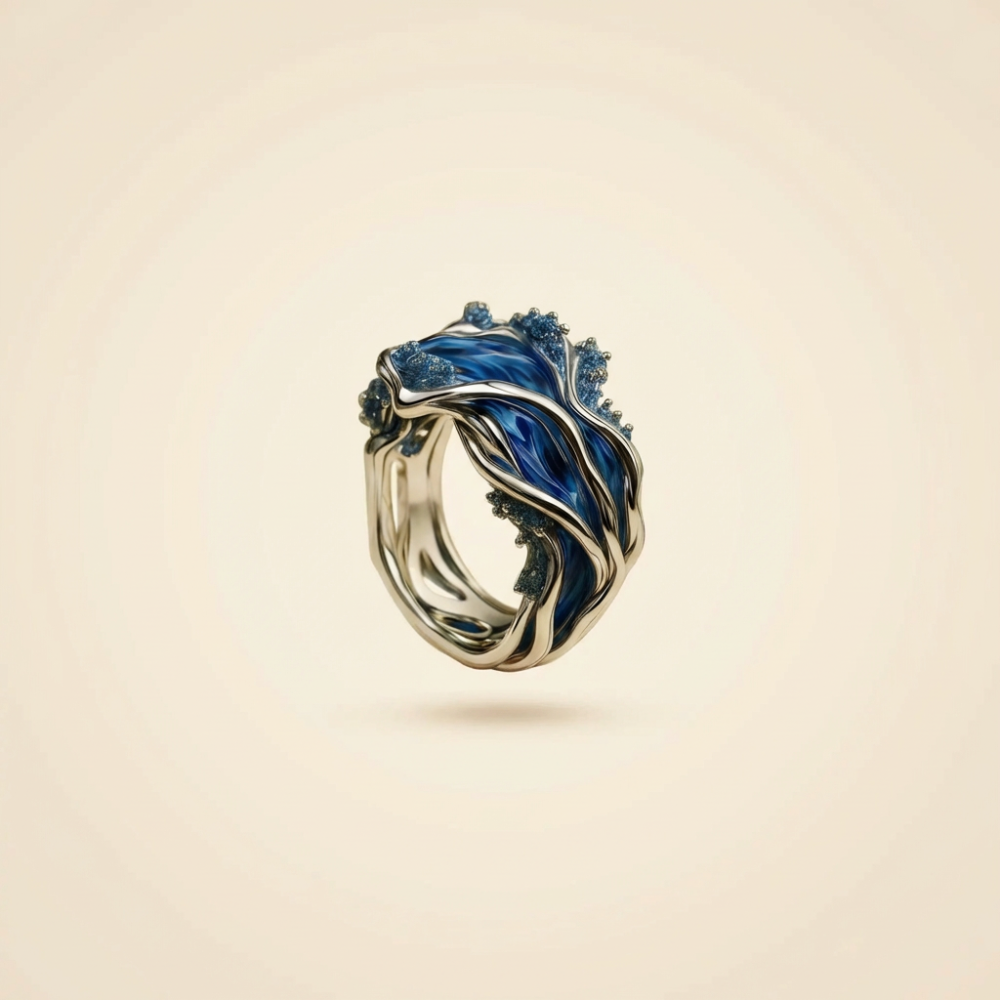 Aurelia Tide – vintage-inspired ocean wave ring – Ring