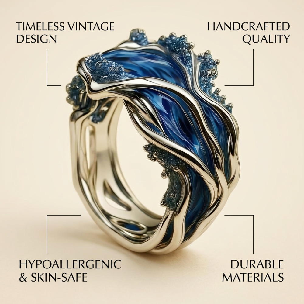 Aurelia Tide – vintage-inspired ocean wave ring – Ring