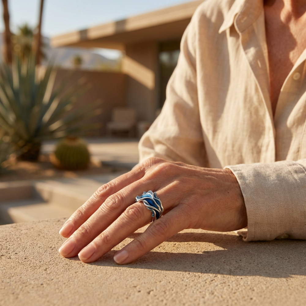 Aurelia Tide – vintage-inspired ocean wave ring – Ring