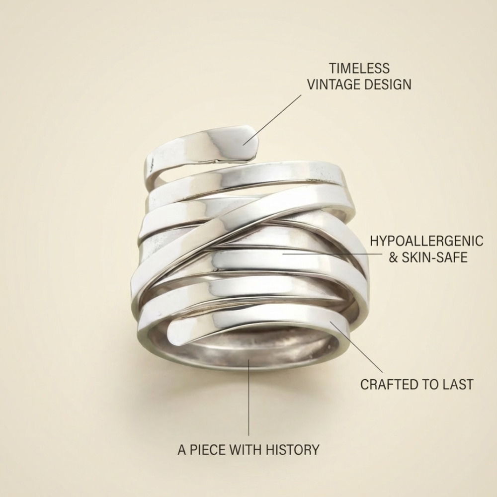Brissane – vintage-inspired thick layered band ring – Ring