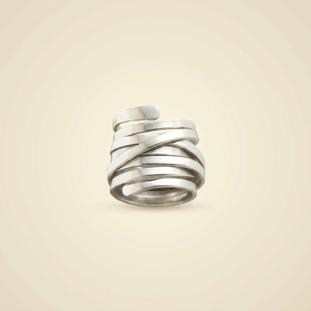 Brissane – vintage-inspired thick layered band ring – Ring