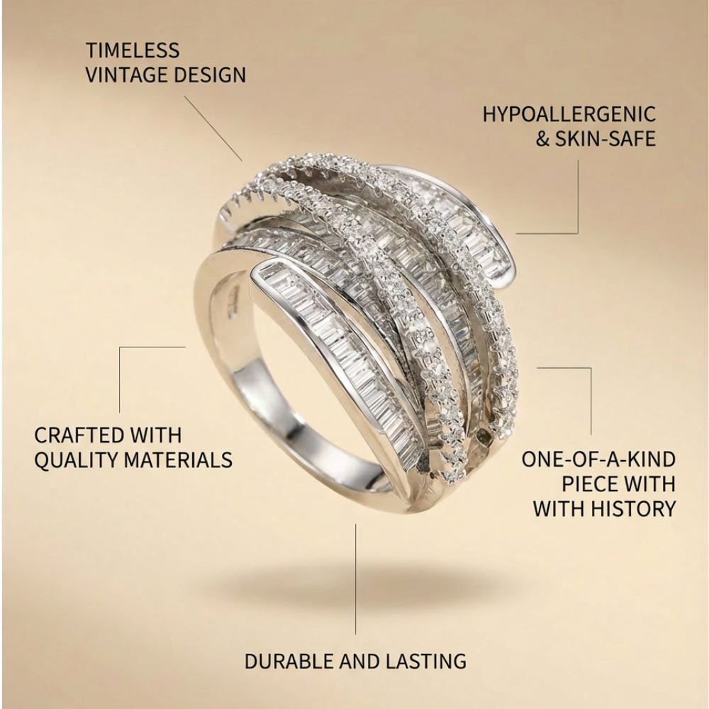 Caravelle – vintage-inspired adjustable layered ring – Ring