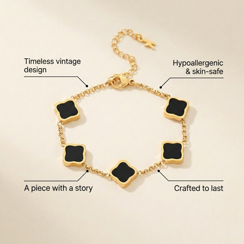 Celina – vintage-inspired clover link bracelet