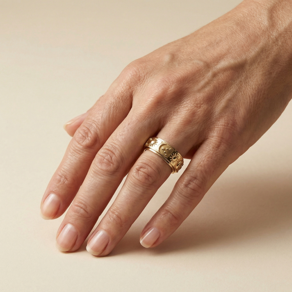 Cosmica – Celestial engraved band – Ring