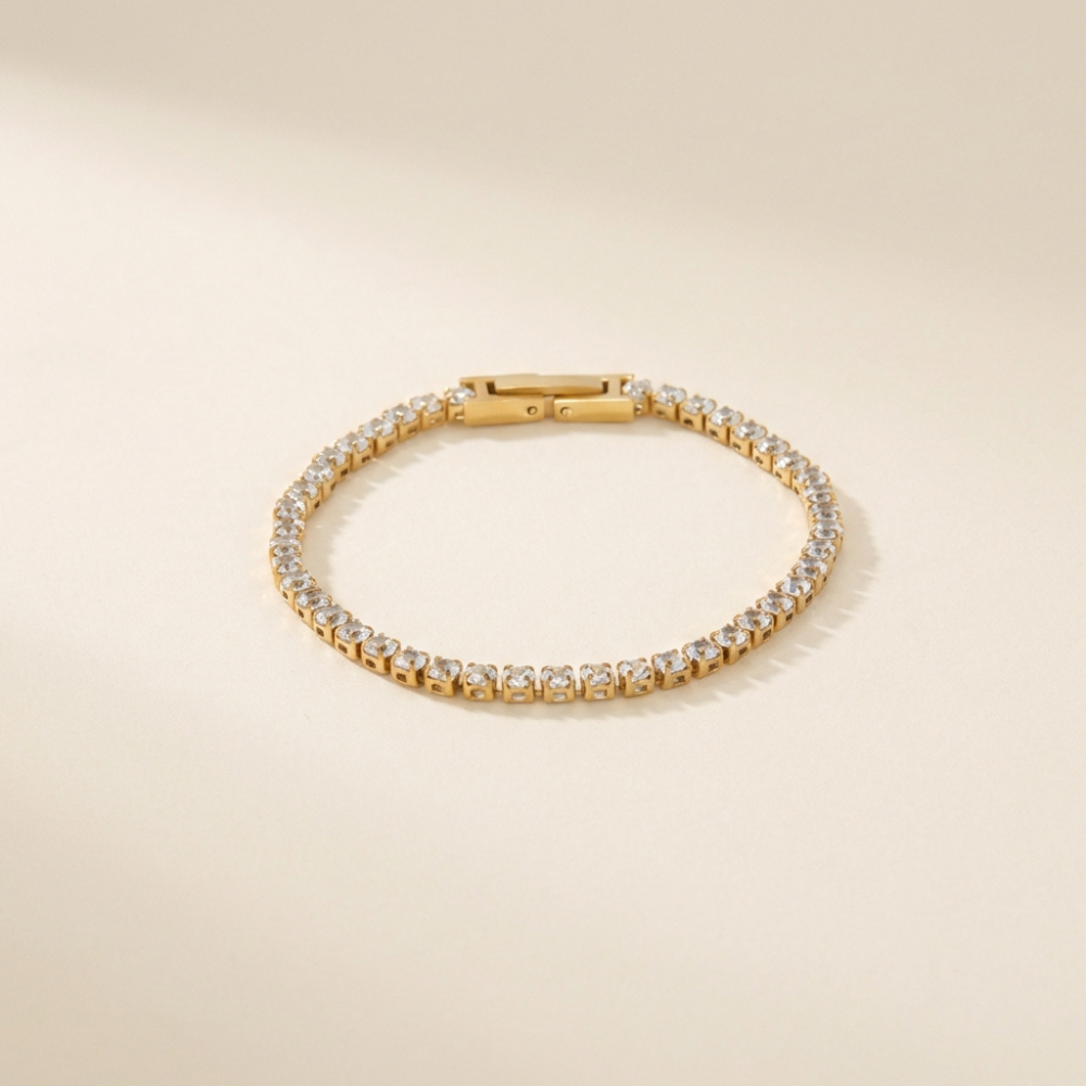 Elara – classic tennis design – link bracelet