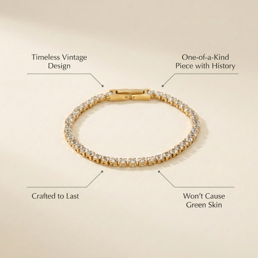 Elara – classic tennis design – link bracelet