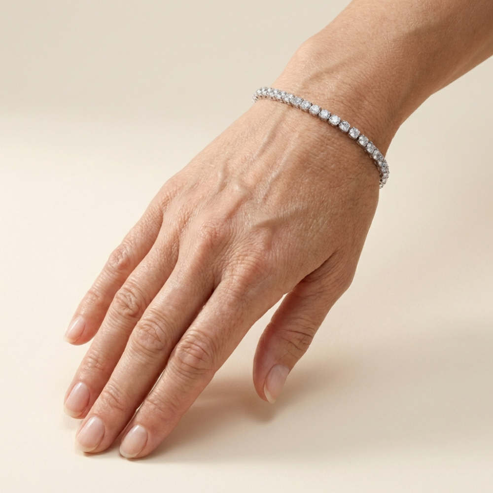 Elara – classic tennis design – link bracelet