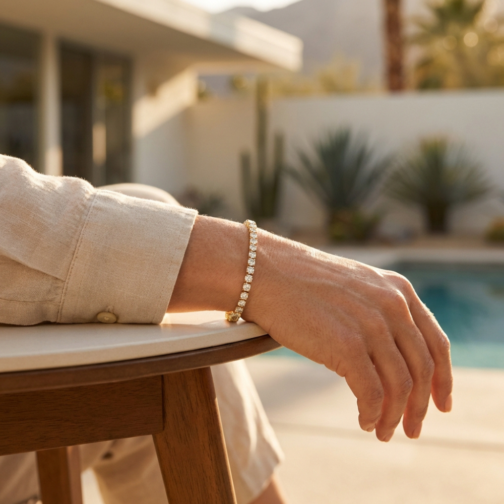 Elara – classic tennis design – link bracelet