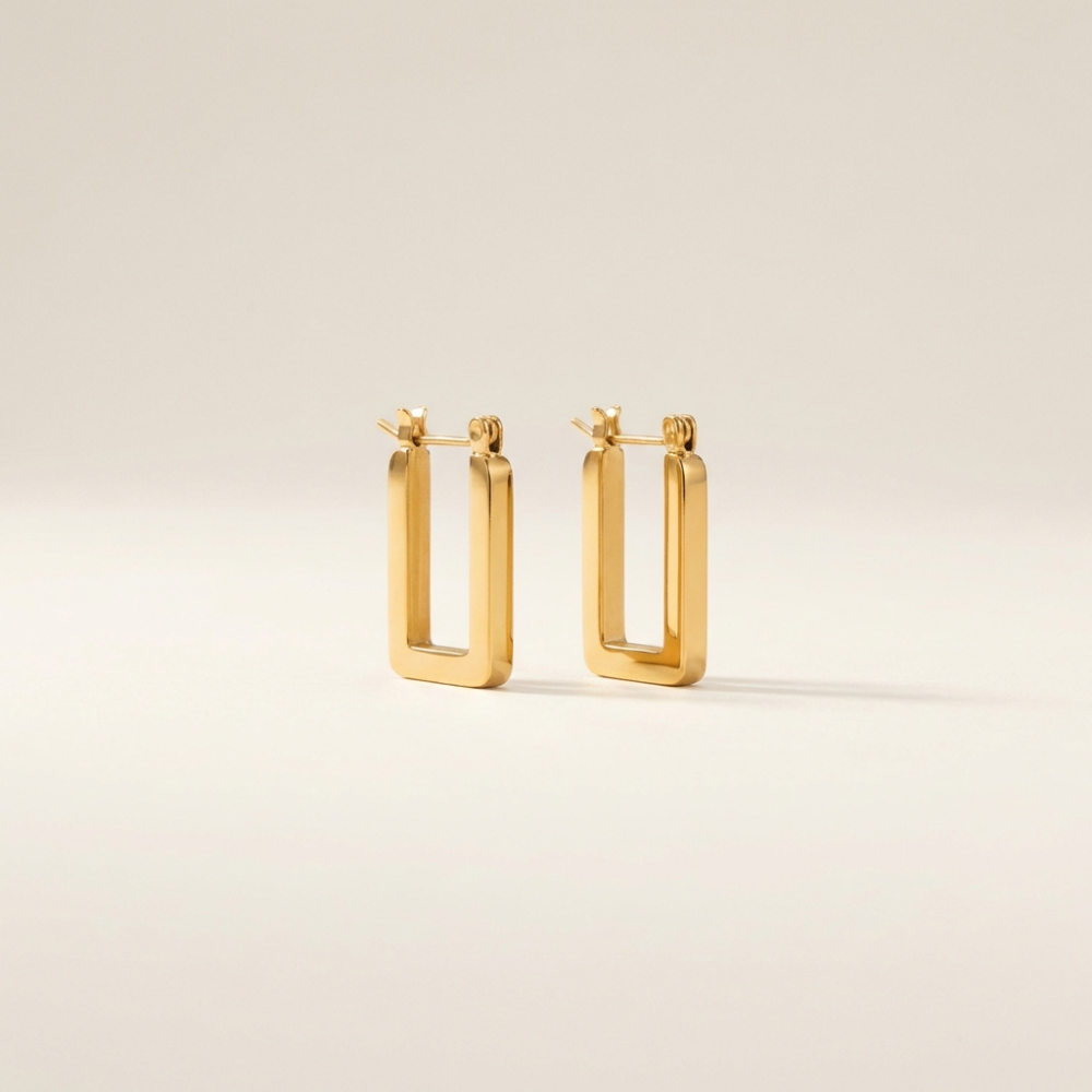 Forma – minimalist square frame design – earrings