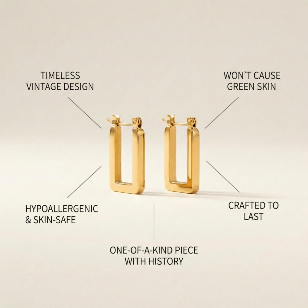 Forma – minimalist square frame design – earrings