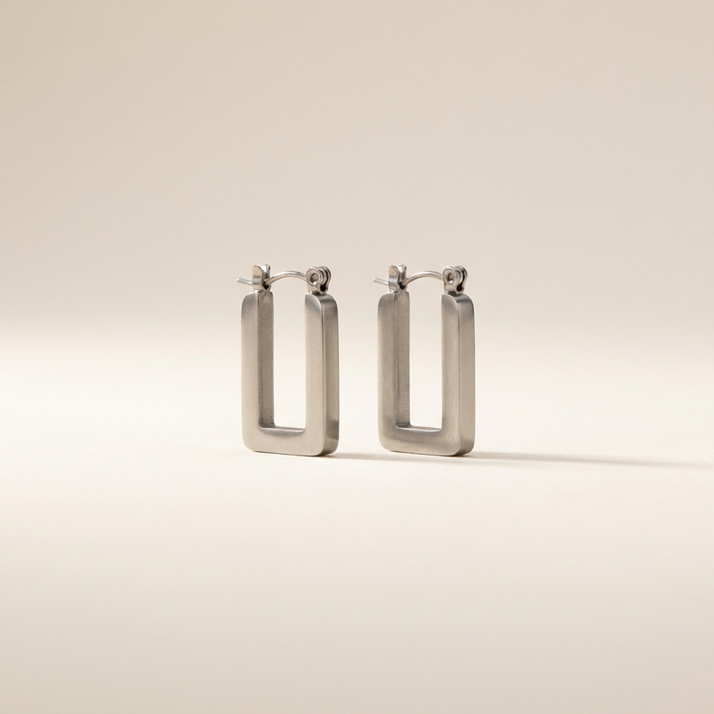 Forma – minimalist square frame design – earrings
