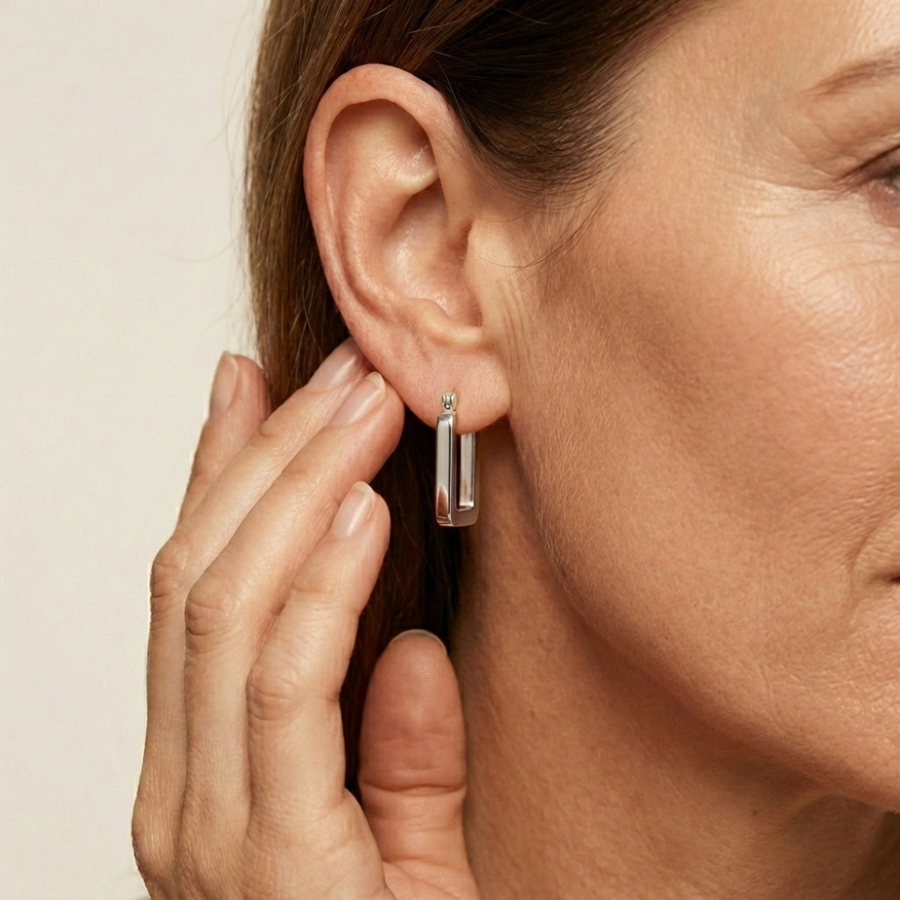 Forma – minimalist square frame design – earrings