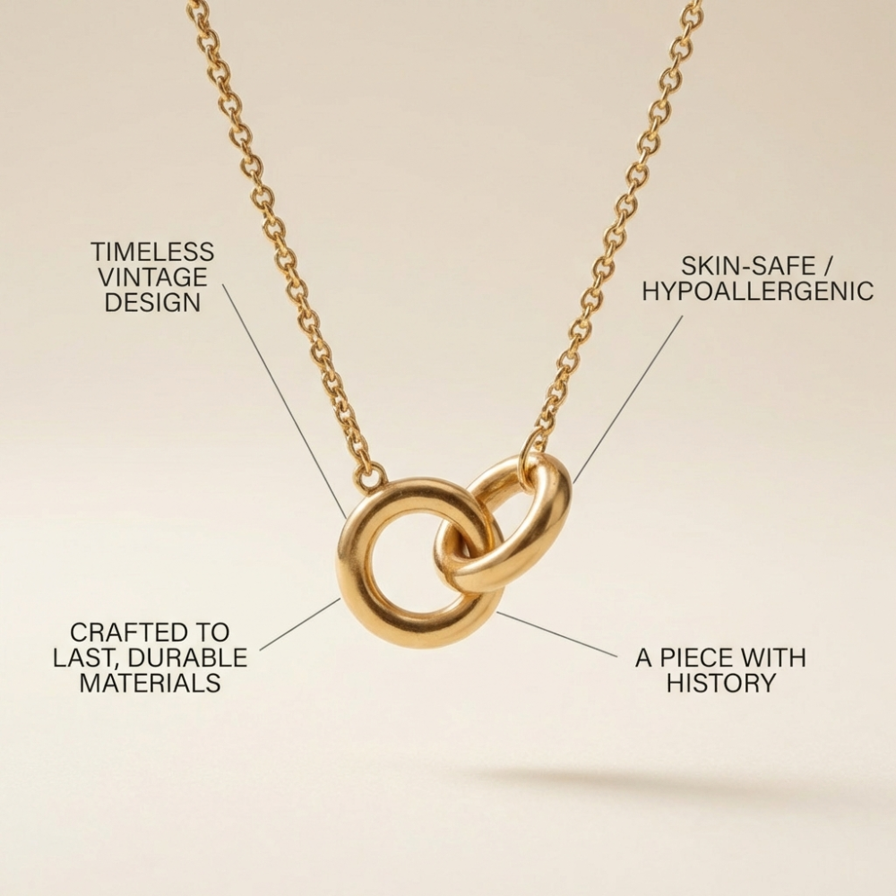 Linea – minimalist linked rings design – necklace