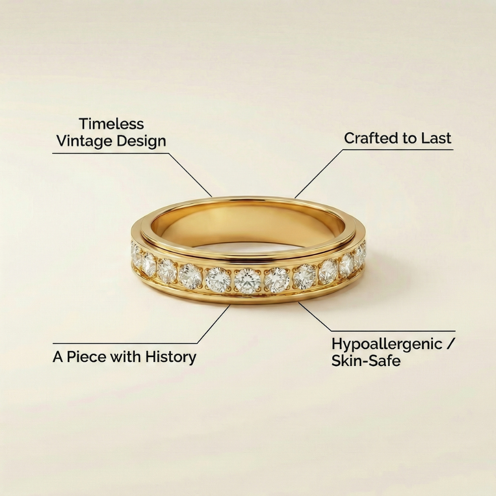 Liora – Refined crystal channel band – Ring