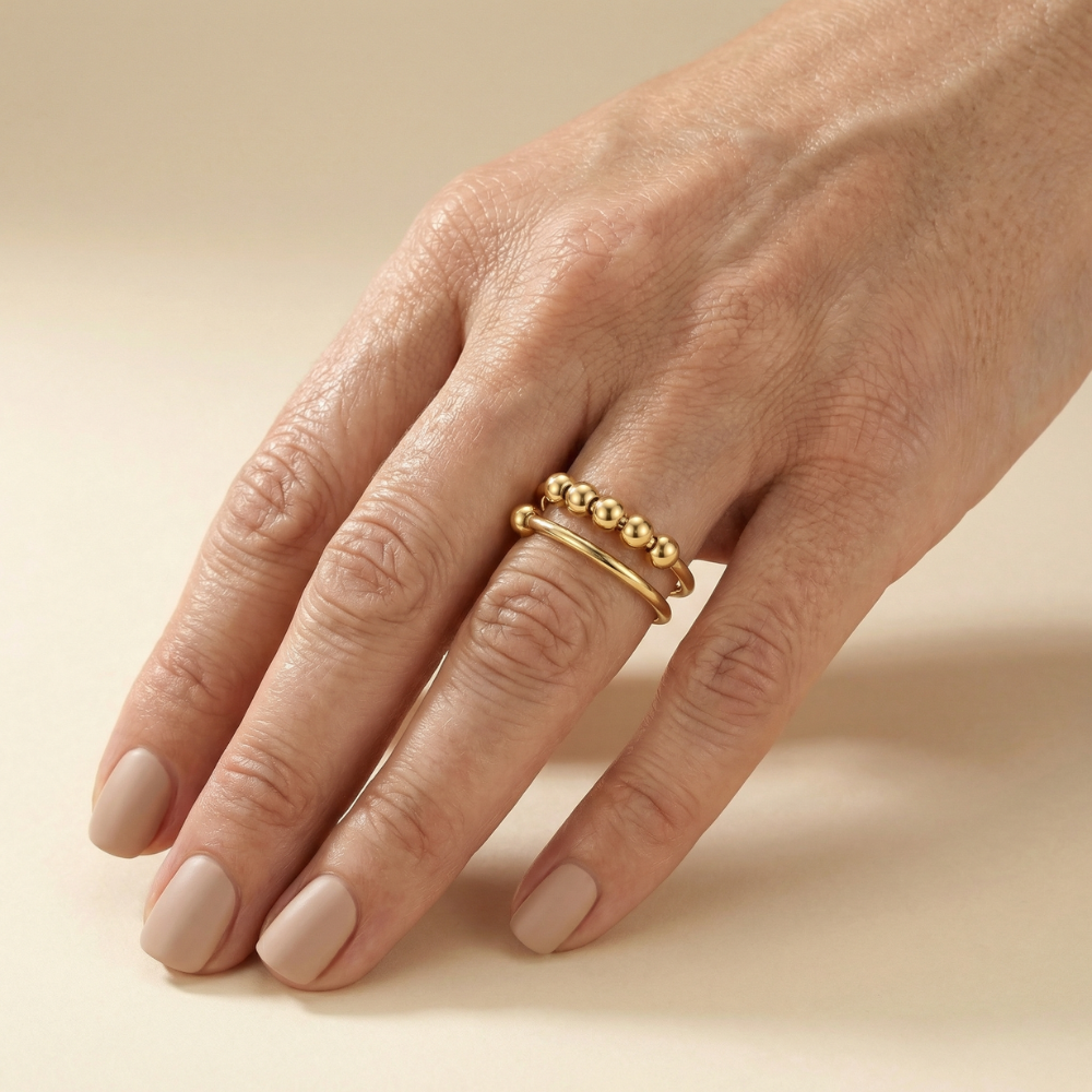 Maravelle – Vintage-inspired wave bead design – Ring