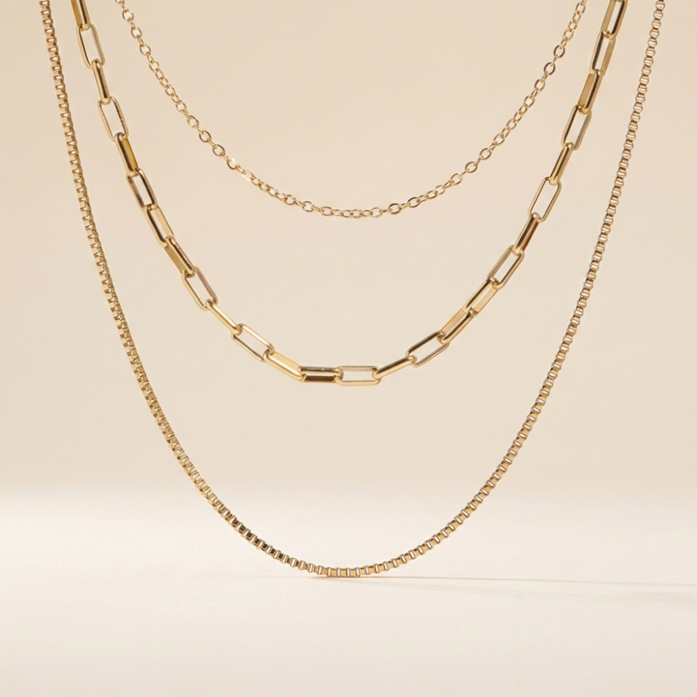 Maribel – classic layered chain design – choker necklace
