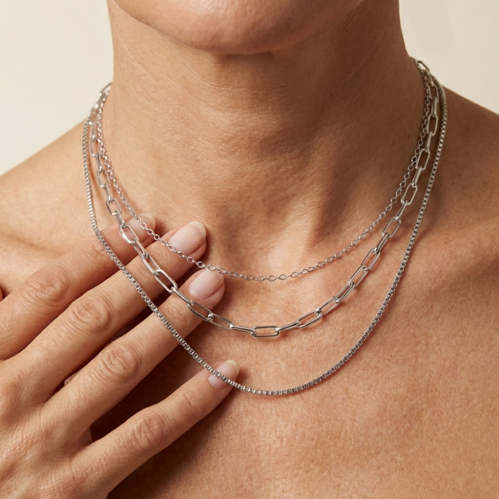Maribel – classic layered chain design – choker necklace