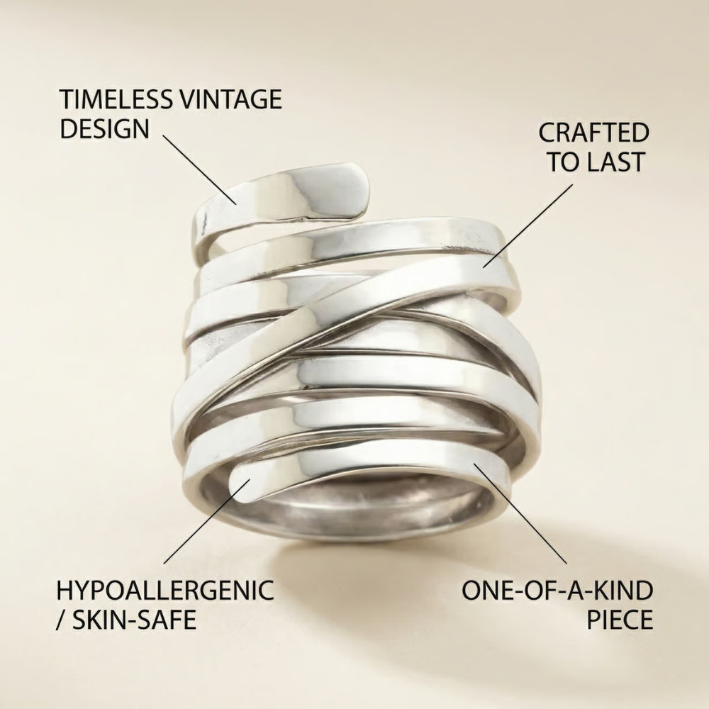 Ravella – vintage-inspired wrapped bands – Statement ring