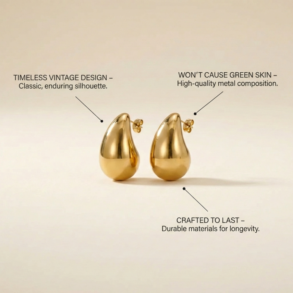 Rosella – sculptural teardrop design – stud earrings