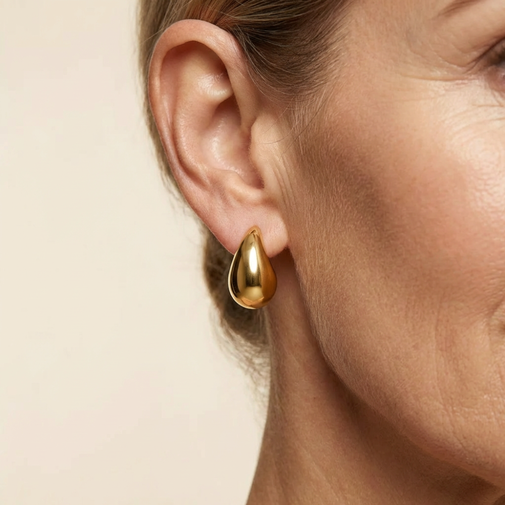 Rosella – sculptural teardrop design – stud earrings