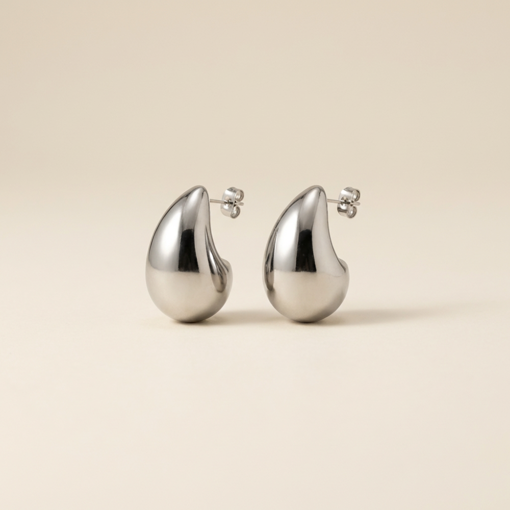 Rosella – sculptural teardrop design – stud earrings