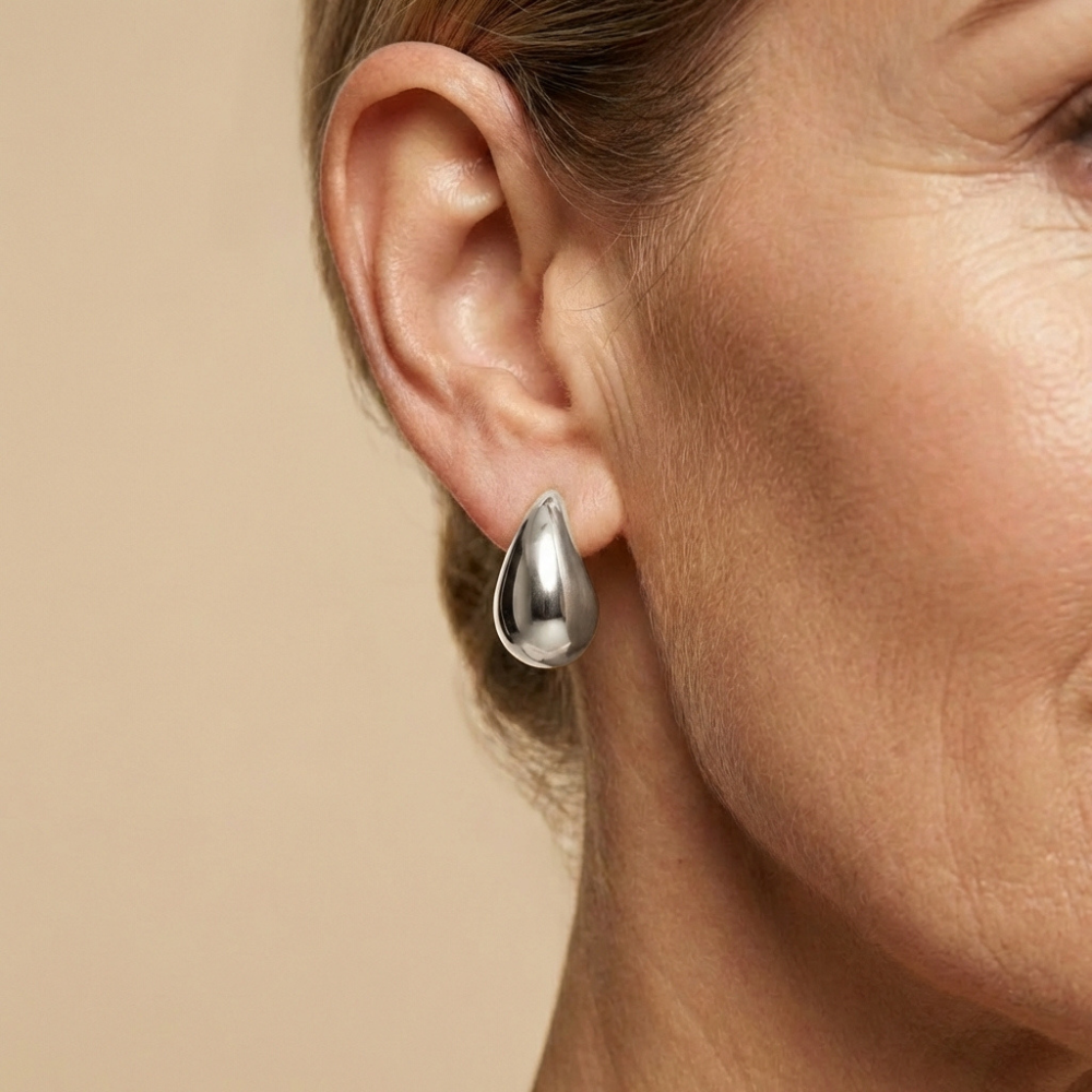 Rosella – sculptural teardrop design – stud earrings