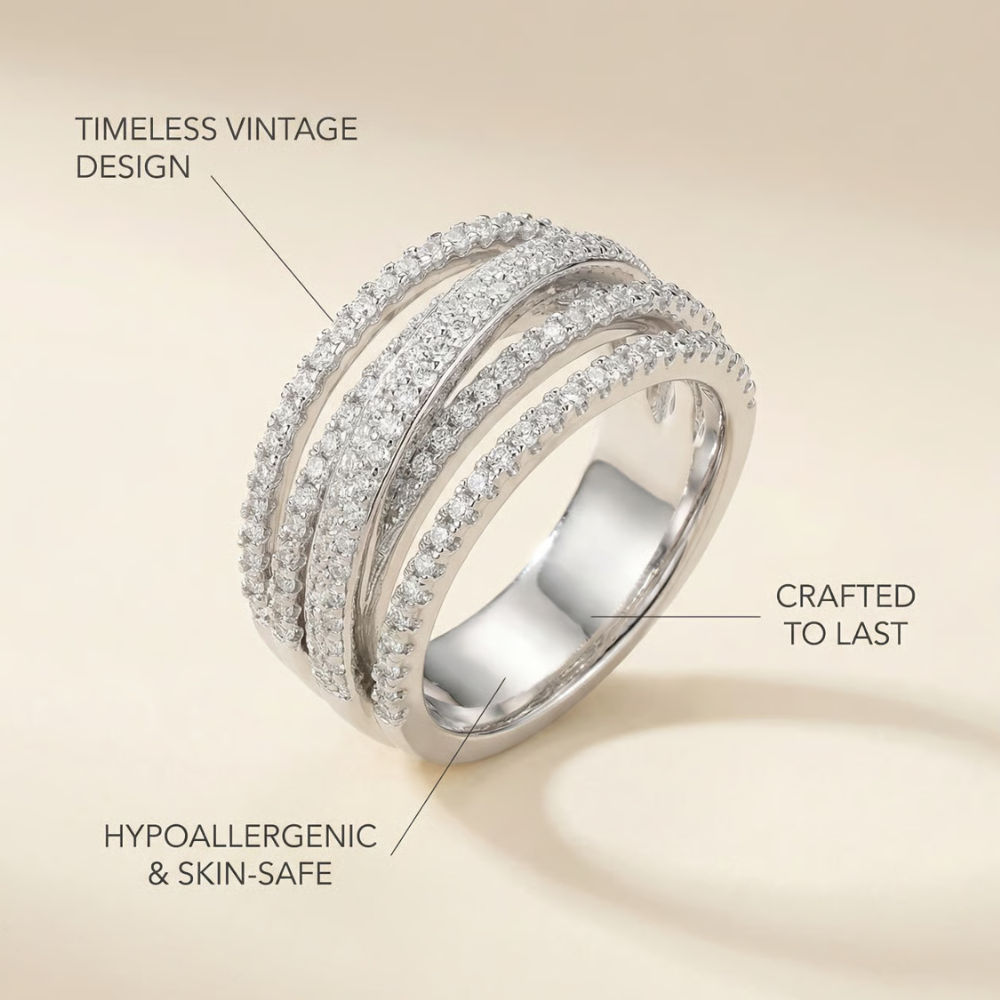 Seravina – vintage-inspired pavé bands – Statement ring