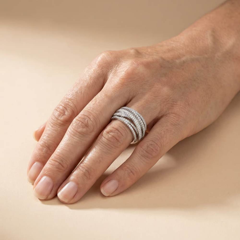 Seravina – vintage-inspired pavé bands – Statement ring