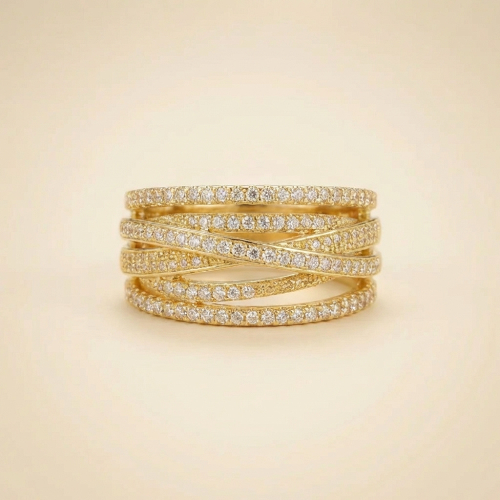 Seravina – vintage-inspired pavé bands – Statement ring