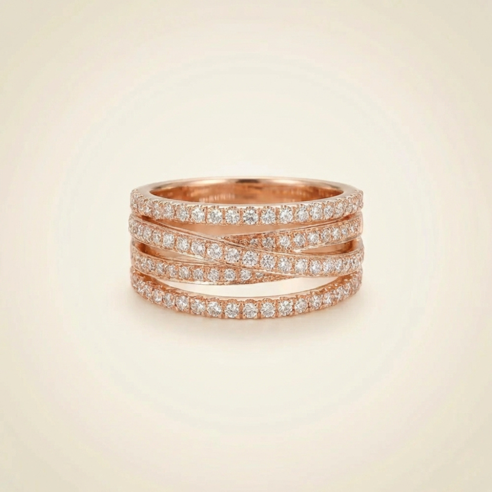 Seravina – vintage-inspired pavé bands – Statement ring