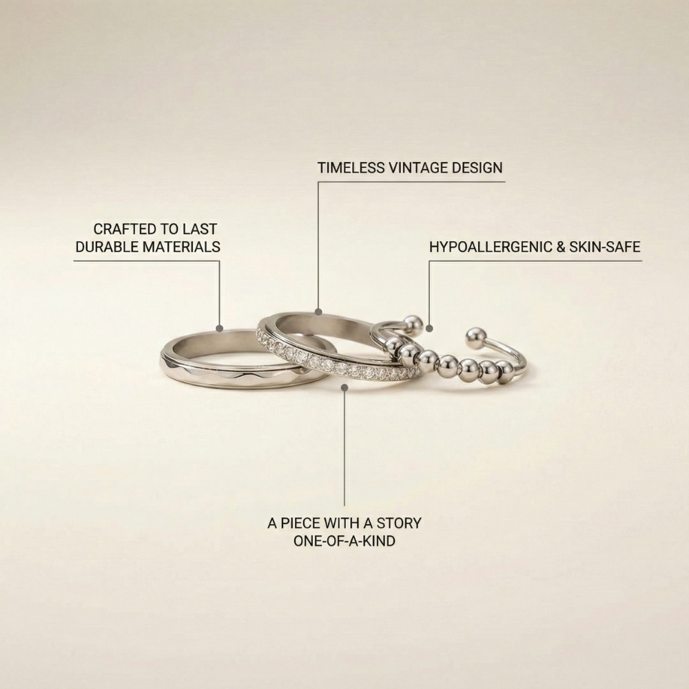 Serelune – Classic trio design – Ring set