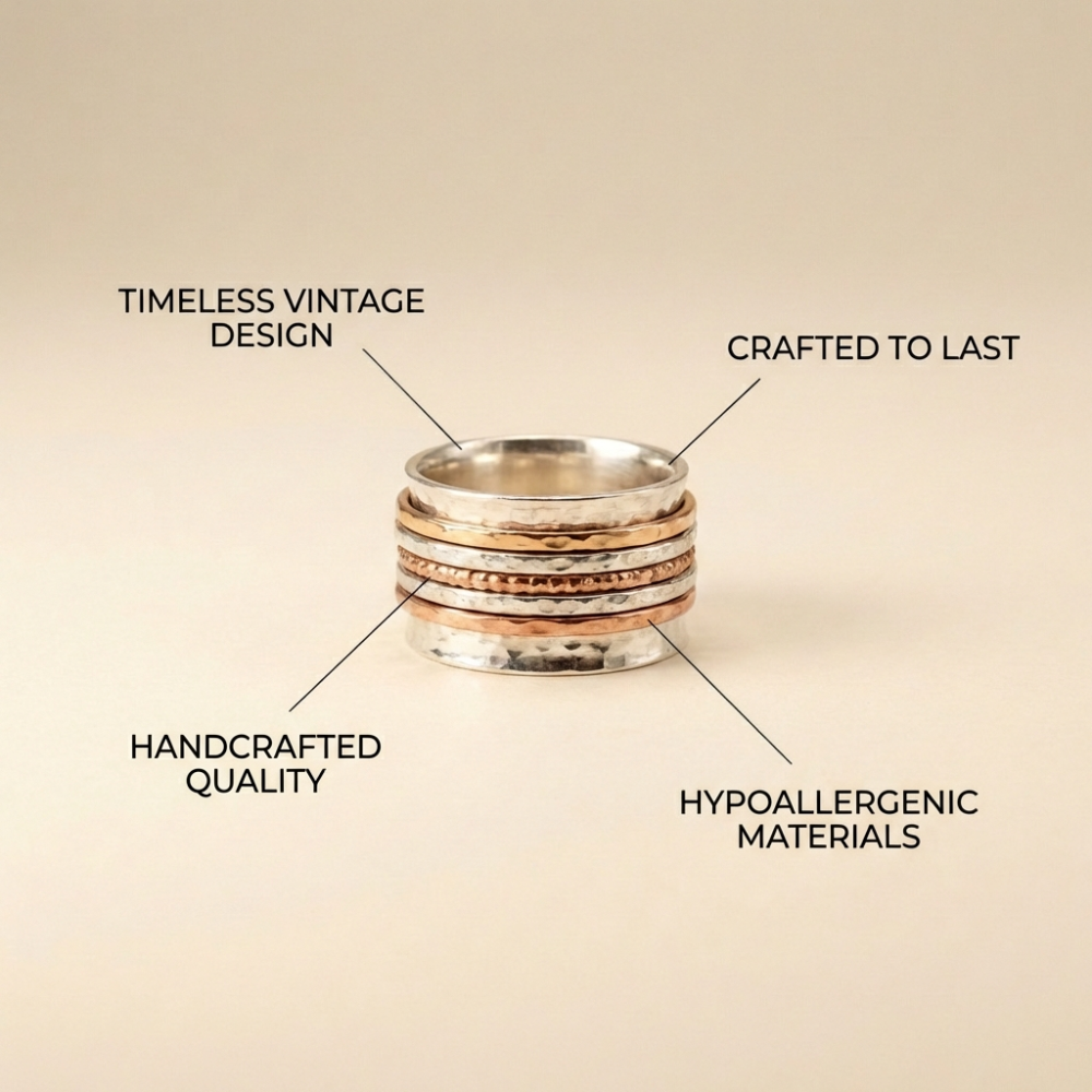 Solace – mixed metal spinner band design – ring