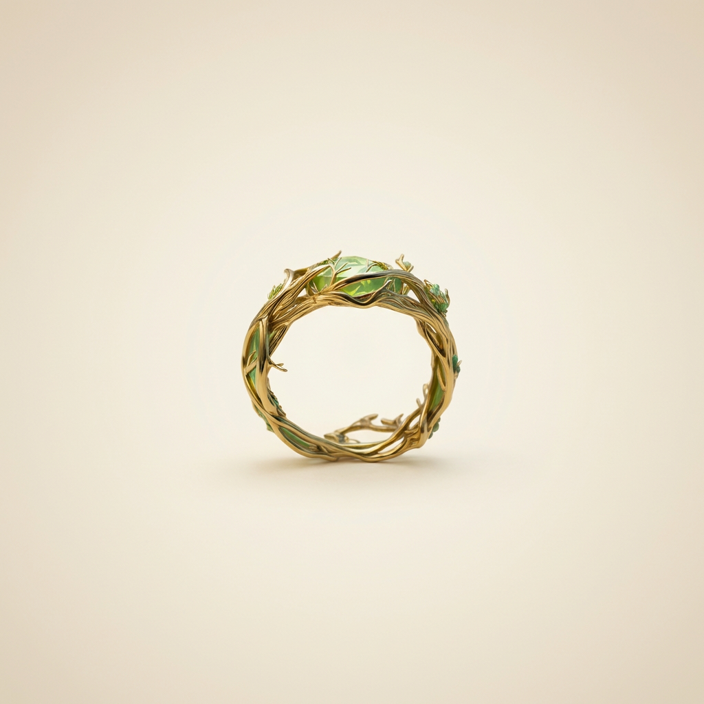 Verdantia – vintage-inspired botanical green opal ring – Ring